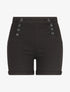 Short uni à taille élastiquée - Noir - 1