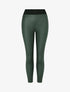 Legging uni en simili élastiqué - Vert sapin - 4