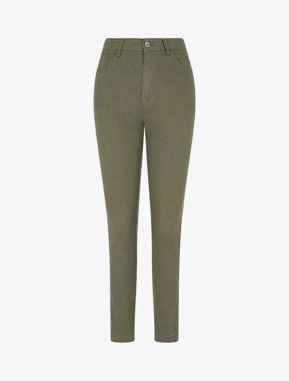 Jean taille haute coupe slim - Kaki - 4