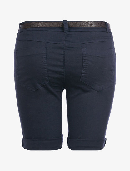 Short uni lacéré - marine - 2