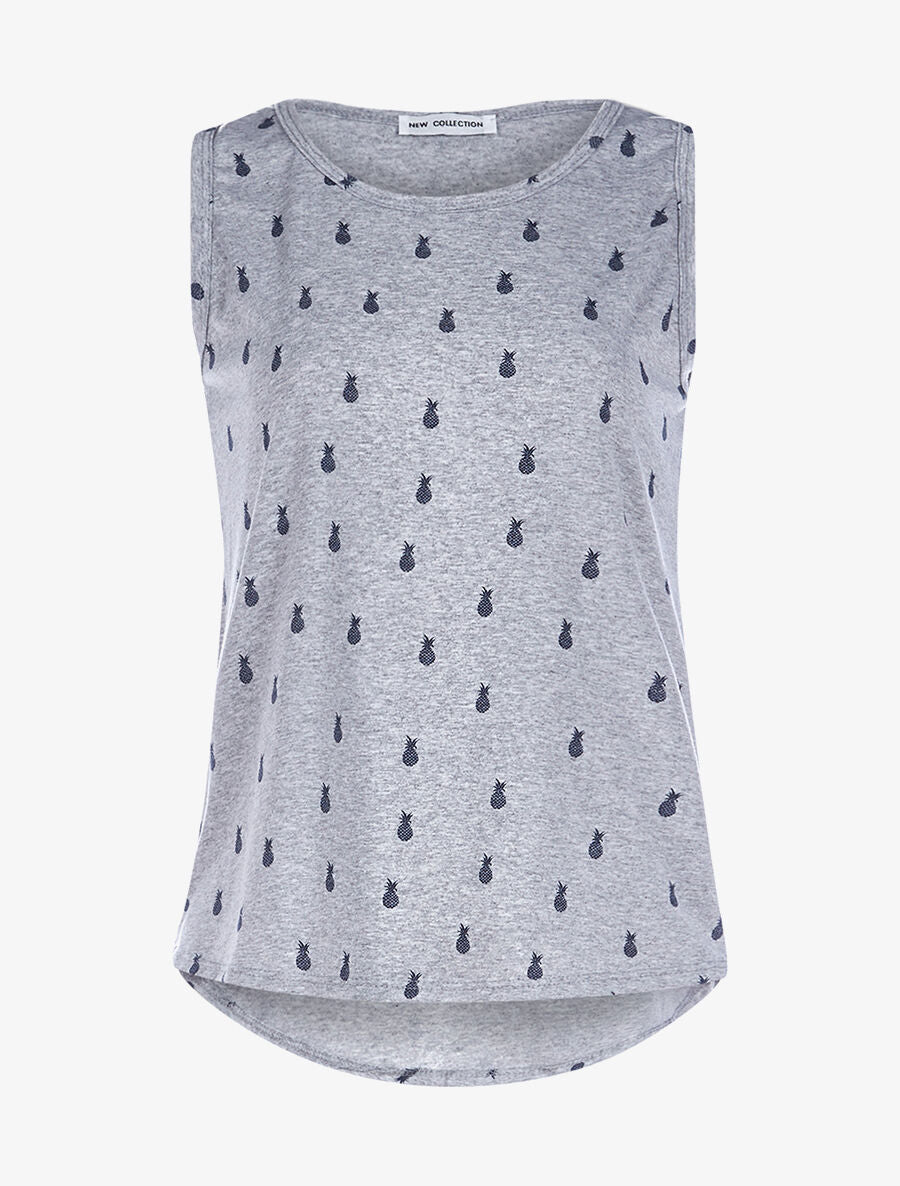 Débardeur motifs ananas - gris - 3
