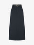 Jupe droite uni fendue - Marine - 4