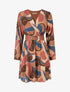 Robe patineuse imprimé graphique - Camel - 4