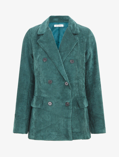 Veste uni en velours - Vert sapin - 4