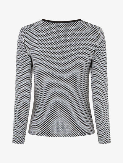 Pull imprimé fantaisie à col cache-coeur - Noir - 2