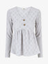 Blouse unie et ajourée - Gris - 1