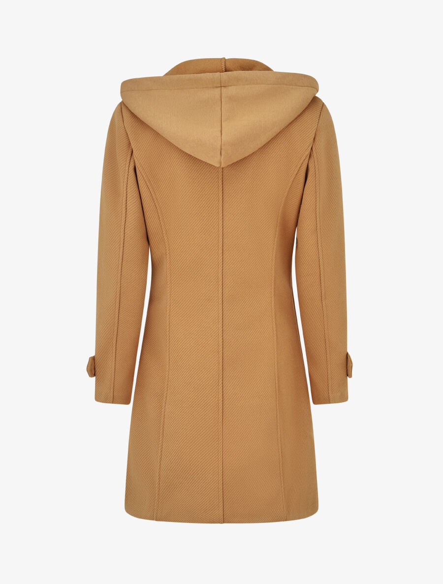 Manteau à empiècement style sweat - Camel - 2