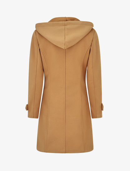 Manteau à empiècement style sweat - Camel - 2