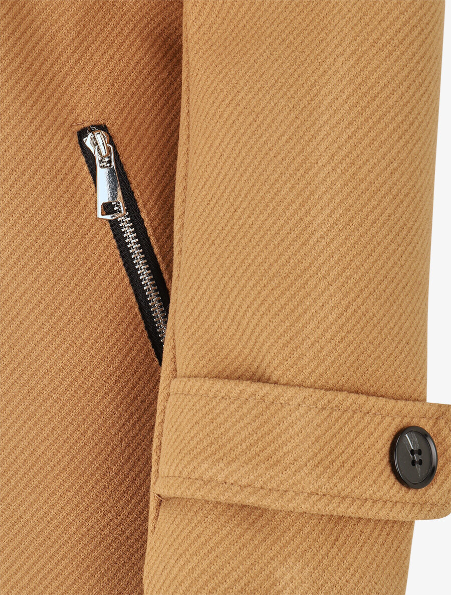 Manteau à empiècement style sweat - Camel - 3