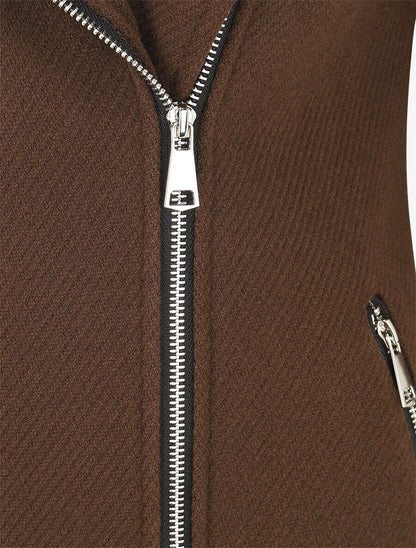 Manteau à empiècement style sweat - Marron - 3