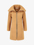 Manteau texturé et zippé à capuche - Camel - 4