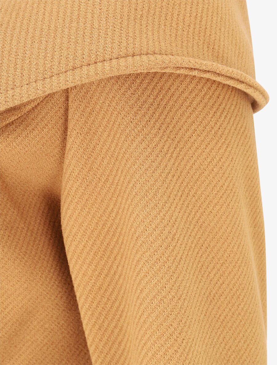 Manteau texturé et zippé à capuche - Camel - 3
