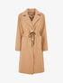 Manteau uni à cordons de serrage - Camel - 1