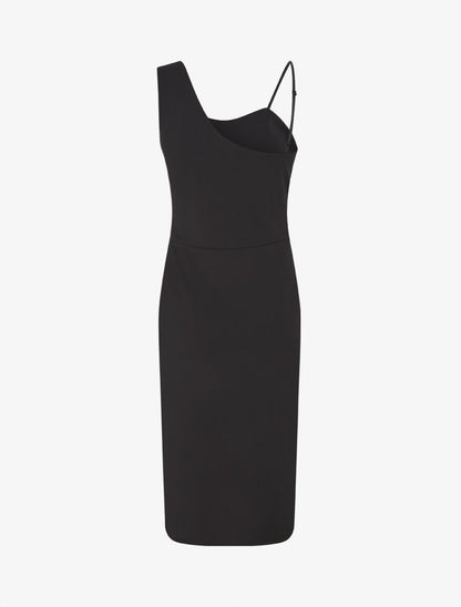 Robe longue à manches asymétrique et détail irisé - Or - 2