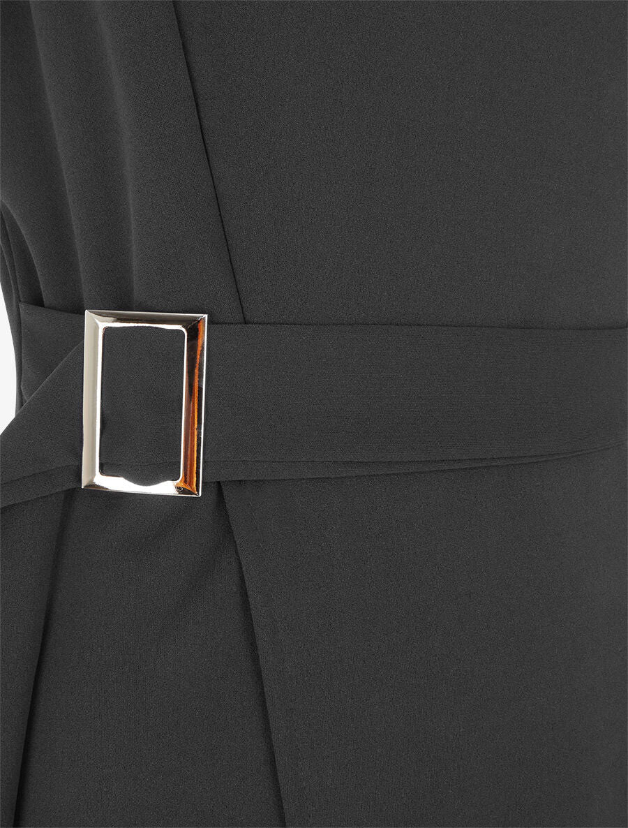 Robe longue superposée et liens à nouer - Noir - 3