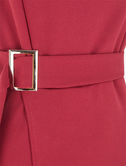 Robe longue superposée et liens à nouer - Bordeaux - 3