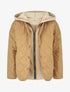 Doudoune mi-longue à empiècement sweat - Camel - 4
