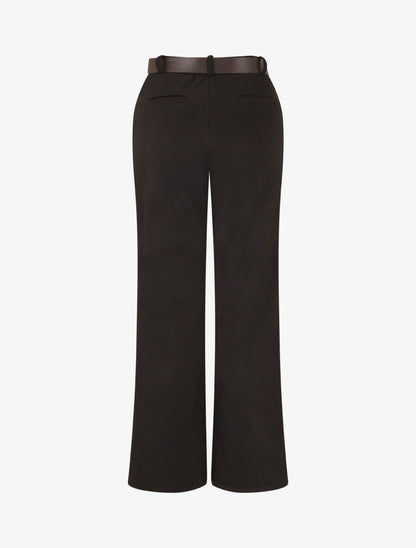 Pantalon épais uni coupe droite - Noir - 2