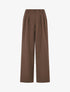 Pantalon ample à taille élastiquée - Marron - 1
