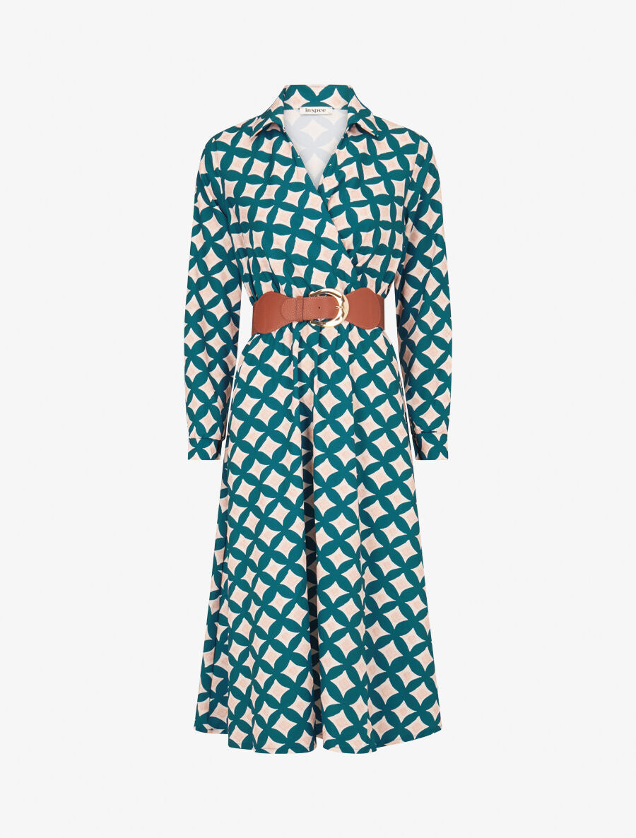 Robe longue à carreaux style 70&