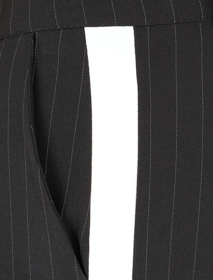 Pantalon fluide à bandes contrastantes - Noir - 3