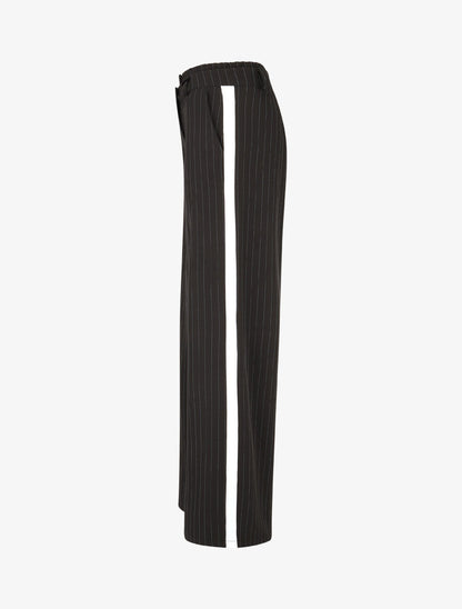 Pantalon fluide à bandes contrastantes - Noir - 4