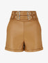 Short en simili à double passants décoratifs - Camel - 1