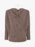 Pull côtelé et irisé - Marron - 1