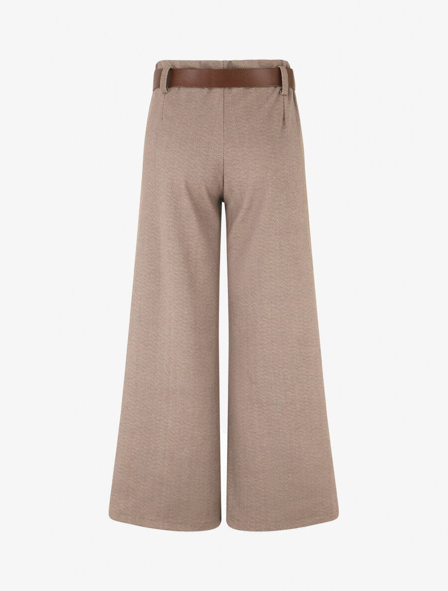 Pantalon épais effet tweed - Camel - 2