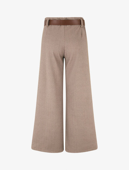 Pantalon épais effet tweed - Camel - 2