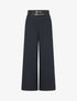 Pantalon droit à double passants - Marine - 4