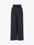 Pantalon fluide et texturé à taille haute - Marine - 4