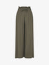 Pantalon fluide et texturé à taille haute - Kaki - 1
