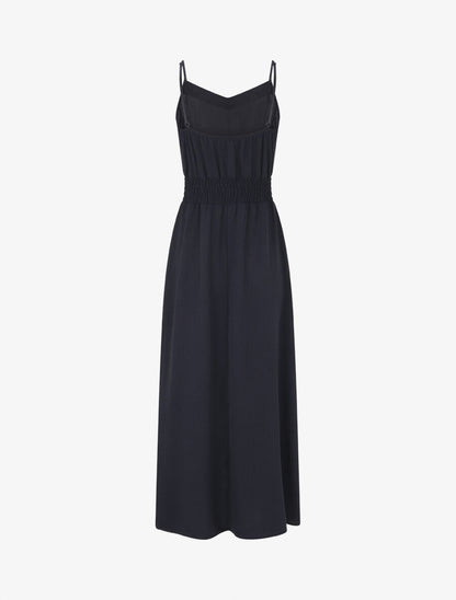 Robe unie élastiquée - Marine - 2