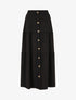 Jupe longue taille haute à boutons - Noir - 4
