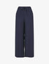 Pantalon fluide élastiqué uni - Marine - 1