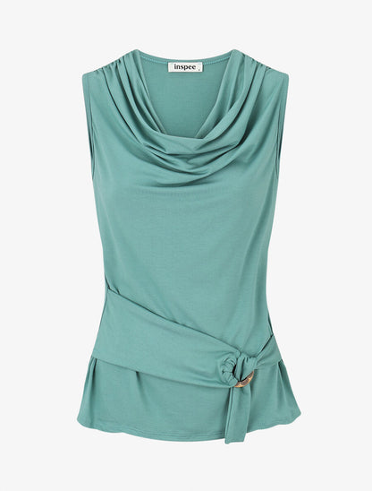 Top droit sans manches col bénitier - Vert d&