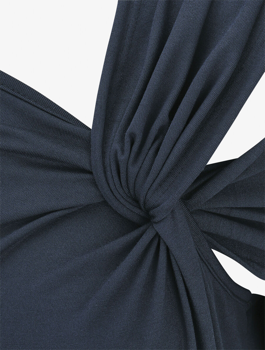 Body uni à manches courtes stylisées - Marine - 3