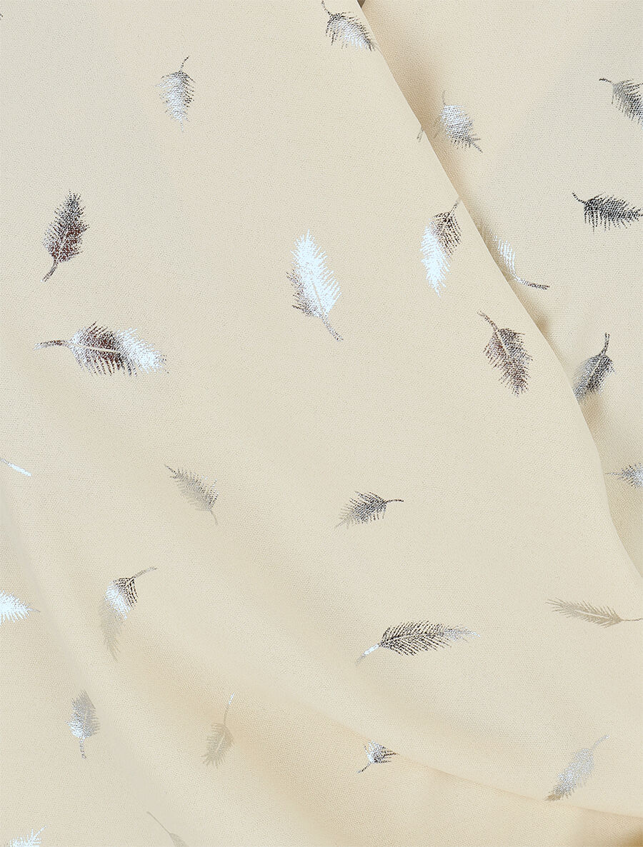 Top droit sans manches flocage plumes irisées - Beige - 3