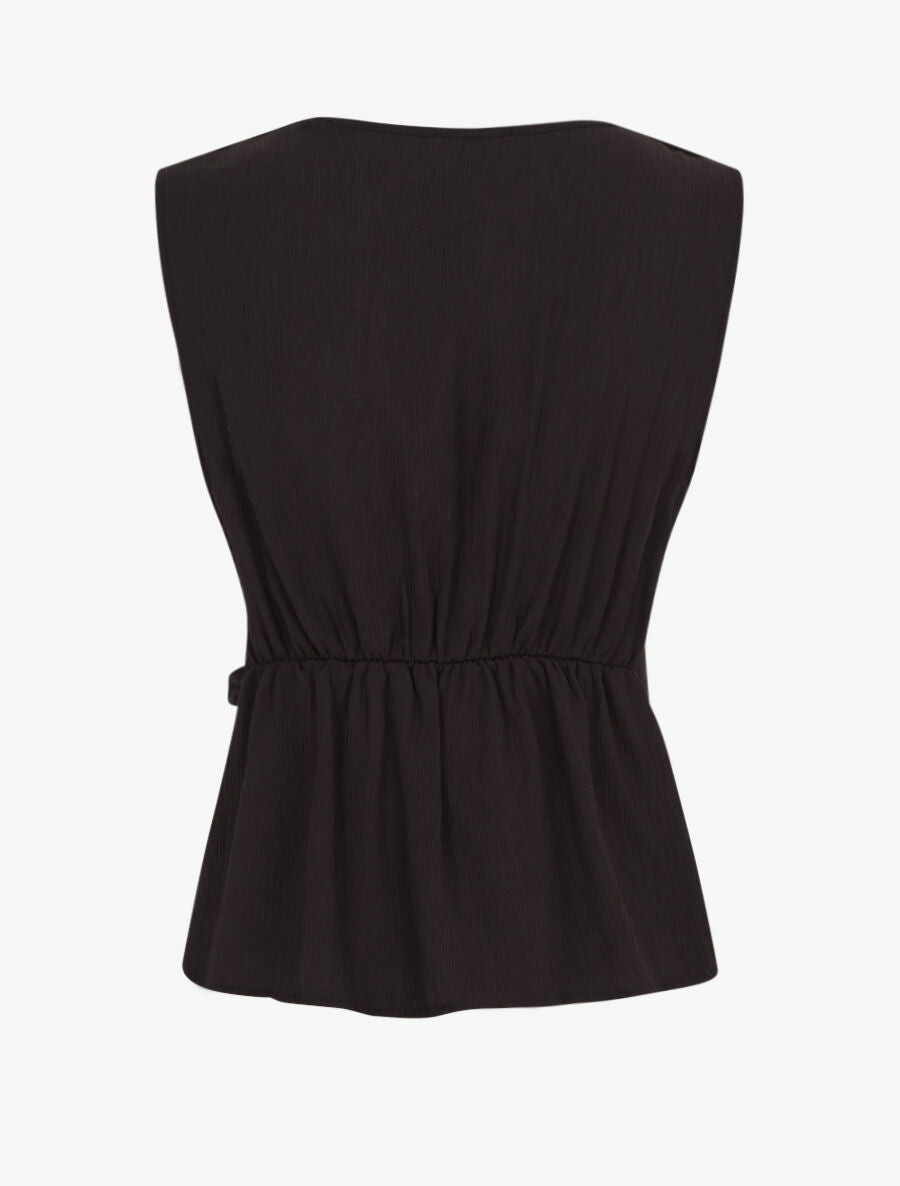 Top droit sans manches à boucle - Noir - 2