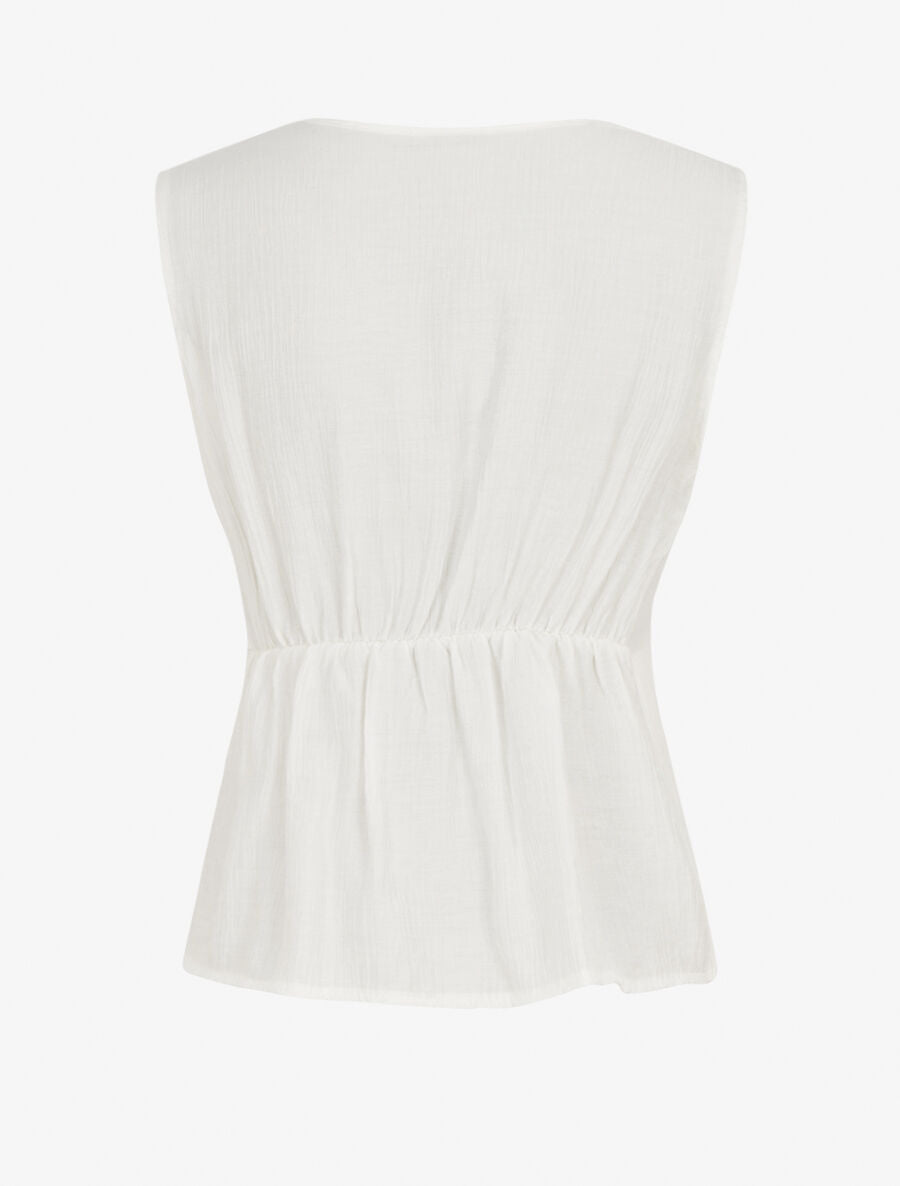 Top droit sans manches à boucle - Blanc - 2