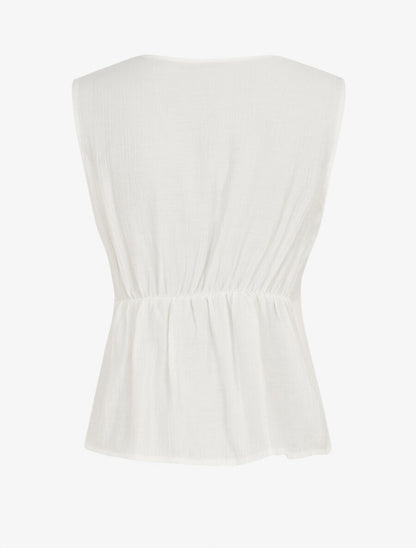 Top droit sans manches à boucle - Blanc - 2