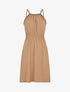 Robe unie sans manches à taille élastiquée - Camel - 4