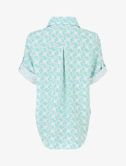 Chemise à manches retroussables imprimé fantaisie - Marine - 2