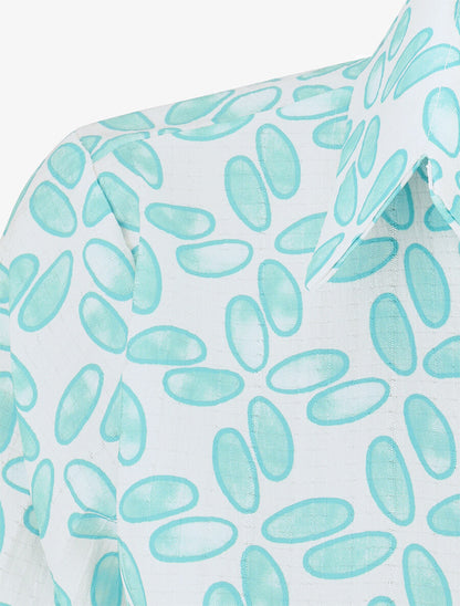 Chemise à manches retroussables imprimé fantaisie - Marine - 3