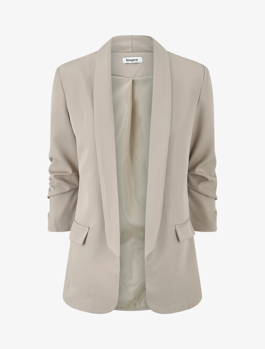 Blazer droit à épaulettes - Beige