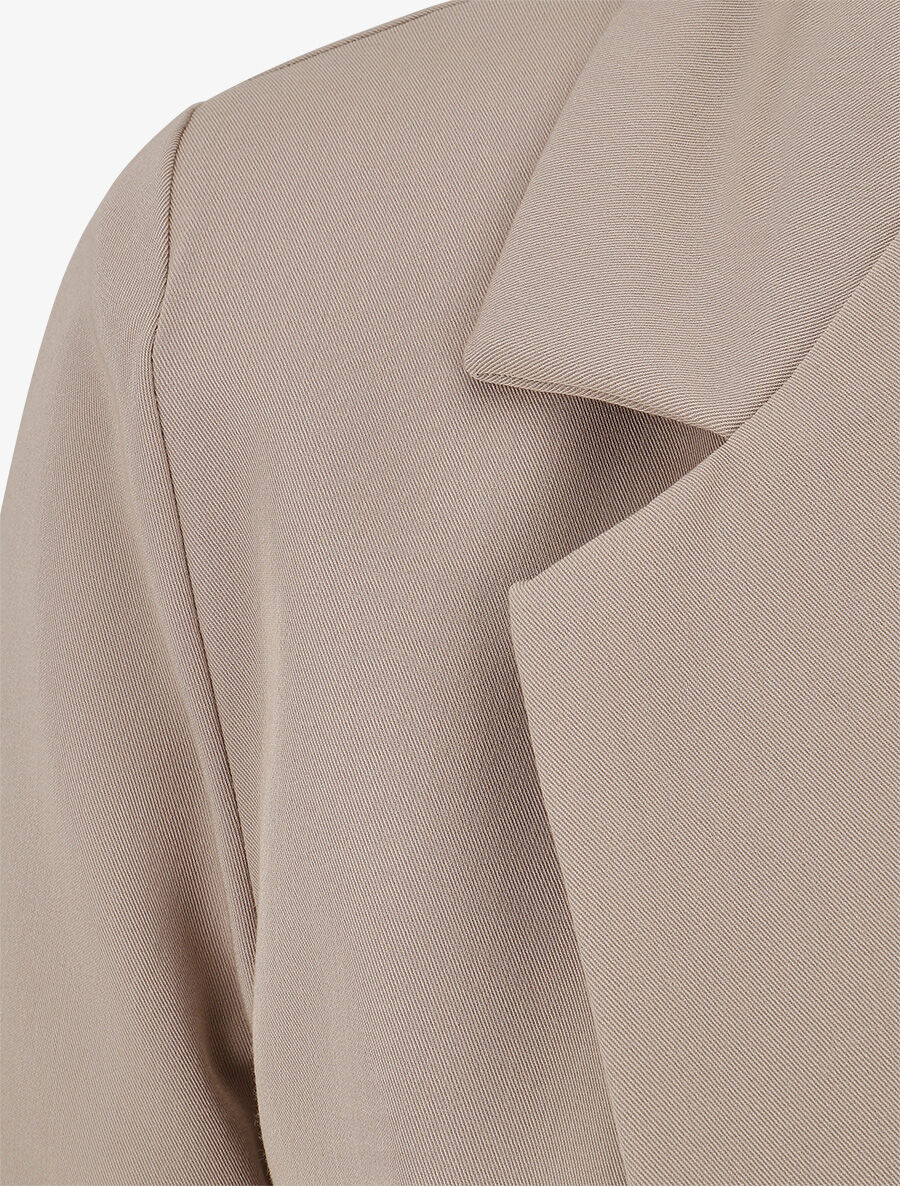 Blazer droit épaulettes et manches 3/4 - Taupe clair - 3