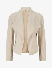 Veste en suédine à col châle - Beige - 1