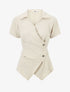 Top asymétrique manches courtes - Beige - 1