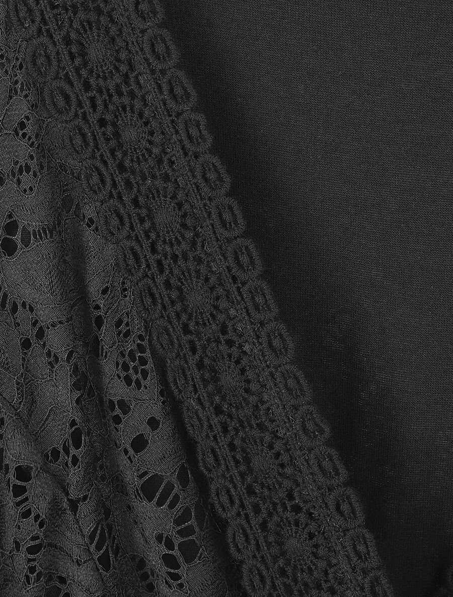 Top ajusté sans manches en dentelle - Noir - 3